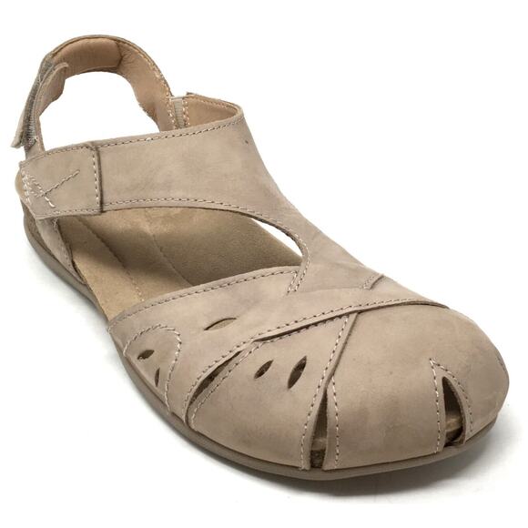 Earth Shoes - Earth Birdine Women's Neutral Taupe Leather Closed-Toe Slingback Sandal, 9M